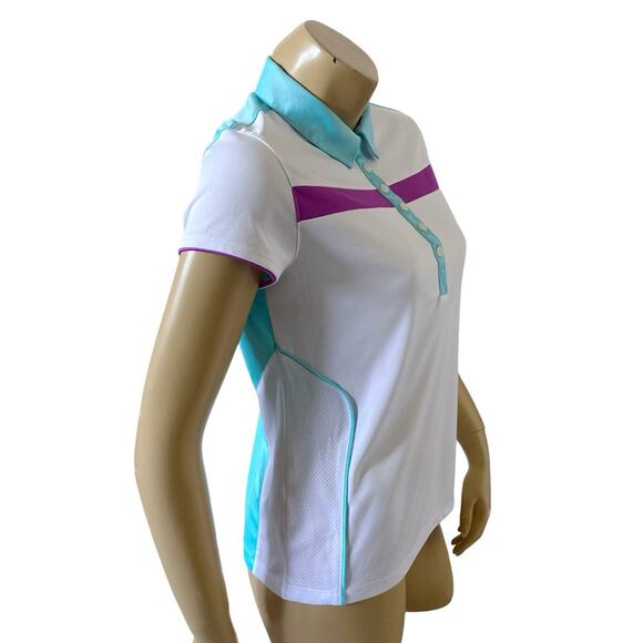 GOLF AMERICA Womens Size Medium Short Sleeve Collared Athletic Golf Polo Shirt - Picture 3 of 8